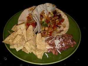 Chicken Fajitas, Salsa Fresca Tex Mex & Beans