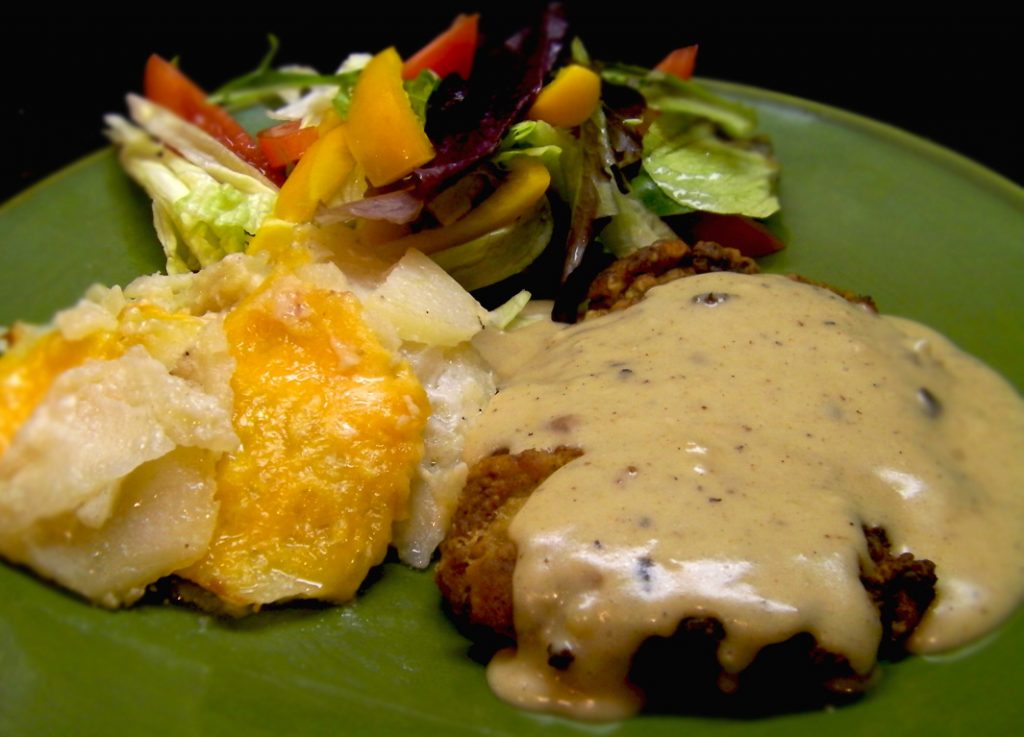 Chicken Fried Steak with Scalloped Potatoes
