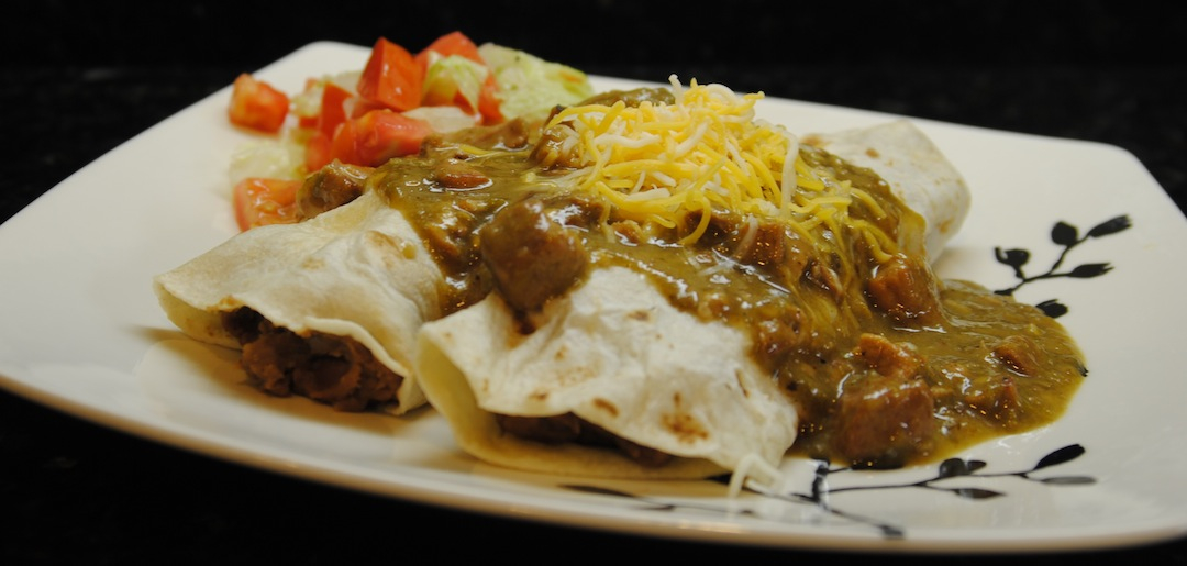 Chile Verde Smothered Burritos